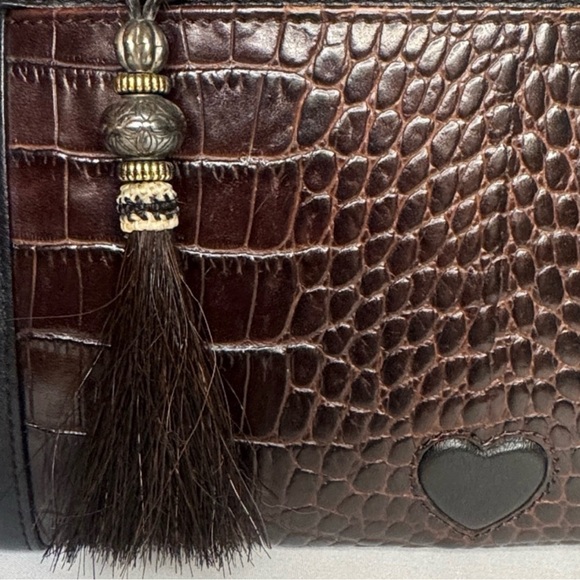 Brighton Black and Brown Croc-Embossed Satchel - Picture 5 of 11